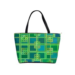 Green-abstract-geometric Classic Shoulder Handbag by Ket1n9