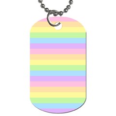 Cute Pastel Rainbow Stripes Dog Tag (two Sides) by Ket1n9