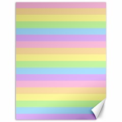 Cute Pastel Rainbow Stripes Canvas 12  X 16  by Ket1n9