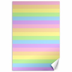 Cute Pastel Rainbow Stripes Canvas 12  X 18  by Ket1n9