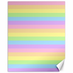 Cute Pastel Rainbow Stripes Canvas 11  X 14  by Ket1n9