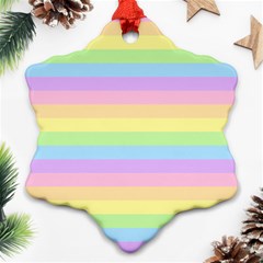 Cute Pastel Rainbow Stripes Ornament (snowflake) by Ket1n9