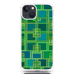 Green-abstract-geometric Iphone 13 Tpu Uv Print Case by Ket1n9