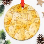 Cheese-slices-seamless-pattern-cartoon-style Ornament (Round) Front