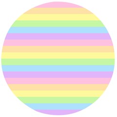 Cute Pastel Rainbow Stripes Wooden Bottle Opener (round) by Ket1n9