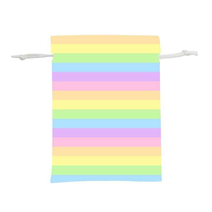 Cute Pastel Rainbow Stripes Lightweight Drawstring Pouch (M)