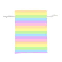 Cute Pastel Rainbow Stripes Lightweight Drawstring Pouch (l) by Ket1n9