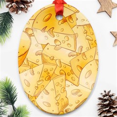 Cheese-slices-seamless-pattern-cartoon-style Oval Ornament (two Sides) by Ket1n9