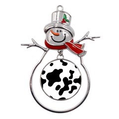 Cow Pattern Metal Snowman Ornament by Ket1n9