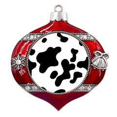 Cow Pattern Metal Snowflake And Bell Red Ornament by Ket1n9