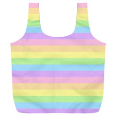 Cute Pastel Rainbow Stripes Full Print Recycle Bag (xxxl) by Ket1n9