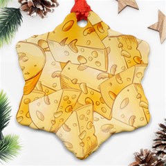 Cheese-slices-seamless-pattern-cartoon-style Snowflake Ornament (two Sides) by Ket1n9