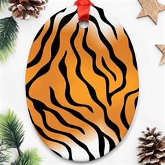 Tiger Skin Pattern Ornament (oval) by Ket1n9