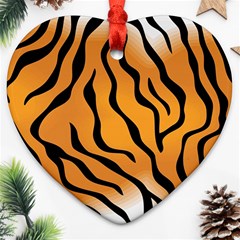 Tiger Skin Pattern Ornament (heart) by Ket1n9