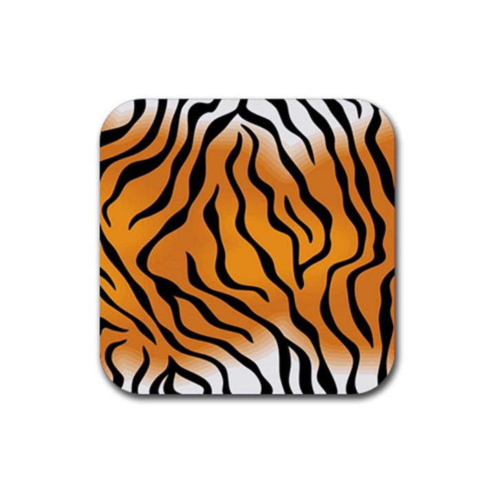 Tiger Skin Pattern Rubber Coaster (Square)