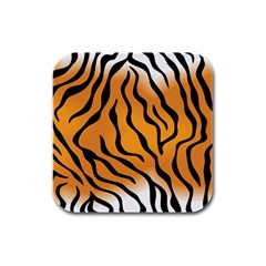 Tiger Skin Pattern Rubber Square Coaster (4 Pack) by Ket1n9