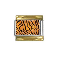 Tiger Skin Pattern Gold Trim Italian Charm (9mm) by Ket1n9