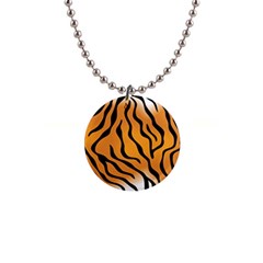 Tiger Skin Pattern 1  Button Necklace by Ket1n9