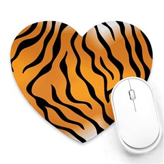 Tiger Skin Pattern Heart Mousepad by Ket1n9