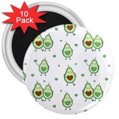 Cute-seamless-pattern-with-avocado-lovers 3  Magnets (10 Pack)  by Ket1n9