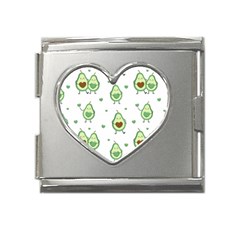 Cute-seamless-pattern-with-avocado-lovers Mega Link Heart Italian Charm (18mm) by Ket1n9