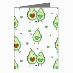 Cute-seamless-pattern-with-avocado-lovers Greeting Cards (pkg Of 8) by Ket1n9