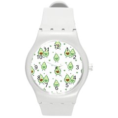 Cute-seamless-pattern-with-avocado-lovers Round Plastic Sport Watch (m) by Ket1n9