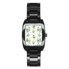 Cute-seamless-pattern-with-avocado-lovers Stainless Steel Barrel Watch by Ket1n9