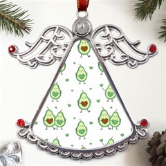 Cute-seamless-pattern-with-avocado-lovers Metal Angel With Crystal Ornament by Ket1n9