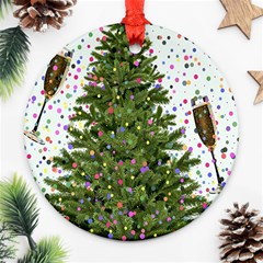 New-year-s-eve-new-year-s-day Round Ornament (two Sides) by Ket1n9