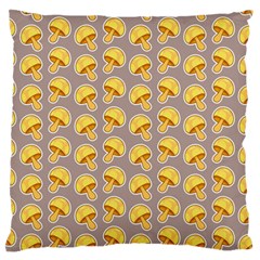 Yellow-mushroom-pattern Large Premium Plush Fleece Cushion Case (one Side) by Ket1n9