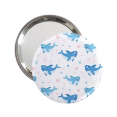 Seamless-pattern-with-cute-sharks-hearts 2 25  Handbag Mirrors by Ket1n9