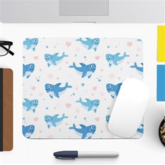 Seamless-pattern-with-cute-sharks-hearts Large Mousepad by Ket1n9