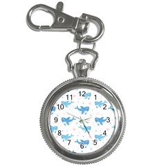 Seamless-pattern-with-cute-sharks-hearts Key Chain Watches by Ket1n9