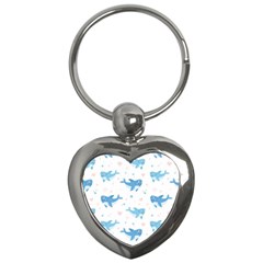 Seamless-pattern-with-cute-sharks-hearts Key Chain (heart) by Ket1n9