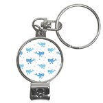 Seamless-pattern-with-cute-sharks-hearts Nail Clippers Key Chain Front