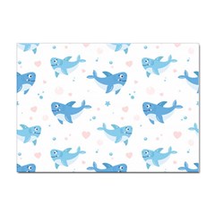 Seamless-pattern-with-cute-sharks-hearts Sticker A4 (100 Pack) by Ket1n9