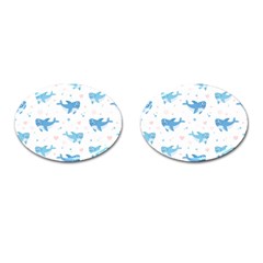 Seamless-pattern-with-cute-sharks-hearts Cufflinks (oval) by Ket1n9