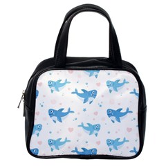 Seamless-pattern-with-cute-sharks-hearts Classic Handbag (one Side) by Ket1n9