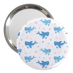 Seamless-pattern-with-cute-sharks-hearts 3  Handbag Mirrors by Ket1n9