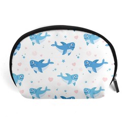 Seamless-pattern-with-cute-sharks-hearts Accessory Pouch (large) by Ket1n9