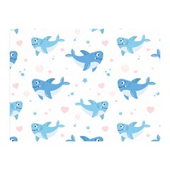 Seamless-pattern-with-cute-sharks-hearts Two Sides Premium Plush Fleece Blanket (mini) by Ket1n9