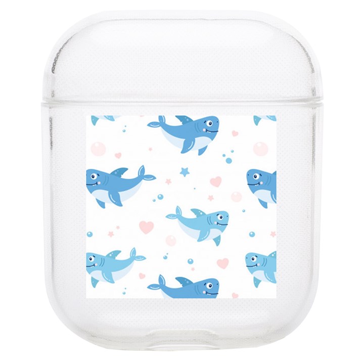 Seamless-pattern-with-cute-sharks-hearts AirPods 1/2 Case