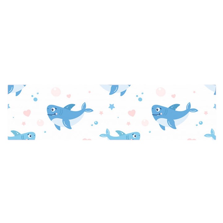 Seamless-pattern-with-cute-sharks-hearts Oblong Satin Scarf (16  x 60 )