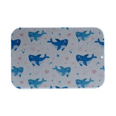 Seamless-pattern-with-cute-sharks-hearts Open Lid Metal Box (silver)   by Ket1n9