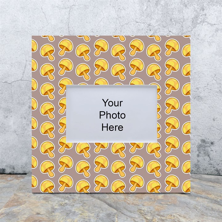 Yellow-mushroom-pattern White Box Photo Frame 4  x 6 