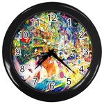 Multicolor Anime Colors Colorful Wall Clock (Black) Front