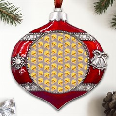 Yellow-mushroom-pattern Metal Snowflake And Bell Red Ornament by Ket1n9