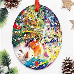 Multicolor Anime Colors Colorful Ornament (oval Filigree)