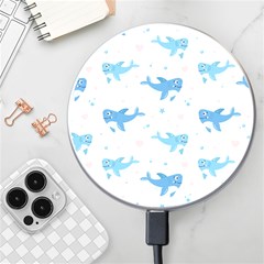 Seamless-pattern-with-cute-sharks-hearts Wireless Fast Charger(white) by Ket1n9